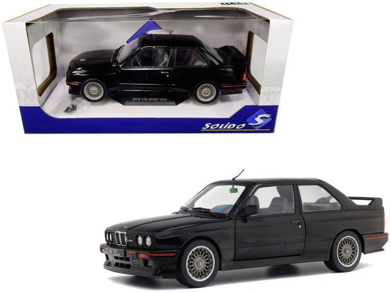 1990 BMW E30 Sport Evo Black 1/18 T&y Diecast Model Car by Solido