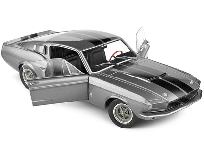 1967 Shelby GT500 Gray Metallic with Black Stripes 1/18 T&y Diecast Model Car by Solido