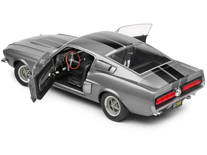 1967 Shelby GT500 Gray Metallic with Black Stripes 1/18 T&y Diecast Model Car by Solido