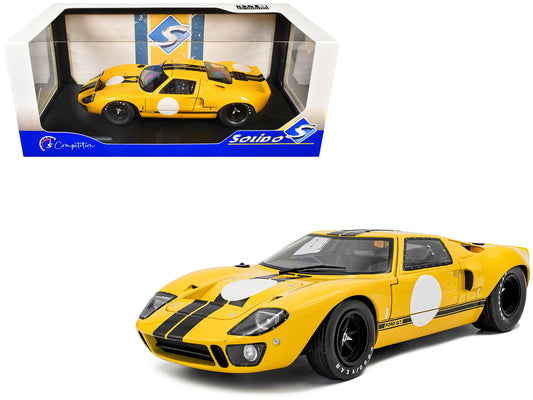1968 Ford GT40 MK1 Yellow with Black Stripes "Competition" Series 1/18 T&y Diecast Model Car by Solido