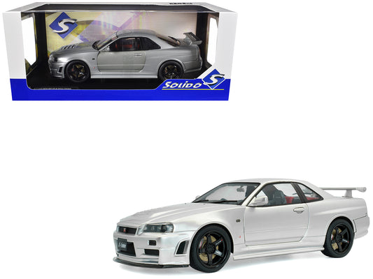 1999 Nissan Skyline GT-R (R34) Z-Tune RHD (Right Hand Drive) Silver Metallic 1/18 T&y Diecast Model Car by Solido