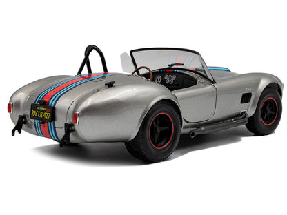 1965 Shelby Cobra 427 MKII "Solido Works M Racing Tribute" Gray Metallic with Stripes 1/18 Diecast Model Car by Solido