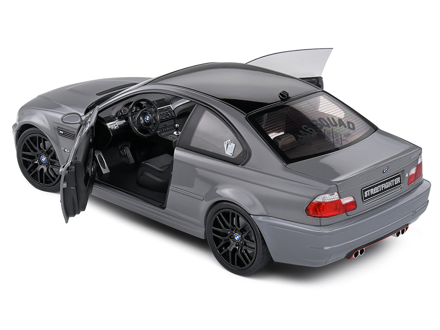 2000 BMW E46 M3 "Streetfighter" Nardo Gray with Black Top 1/18 T&y Diecast Model Car by Solido