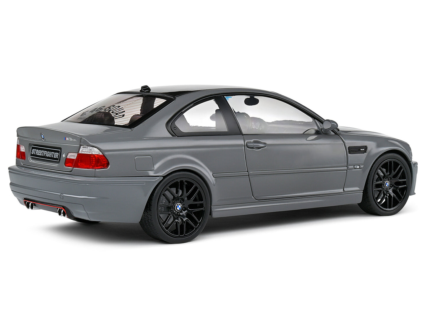 2000 BMW E46 M3 "Streetfighter" Nardo Gray with Black Top 1/18 T&y Diecast Model Car by Solido
