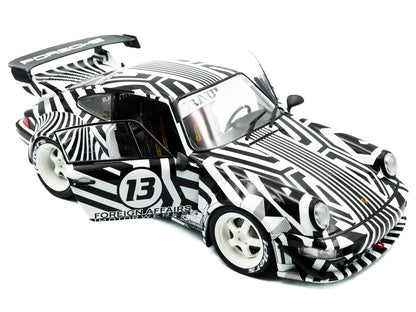 2022 RWB Bodykit #13 "The Zebra" Black and White Striped 1/18 Diecast Model Car by Solido