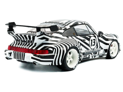 2022 RWB Bodykit #13 "The Zebra" Black and White Striped 1/18 Diecast Model Car by Solido
