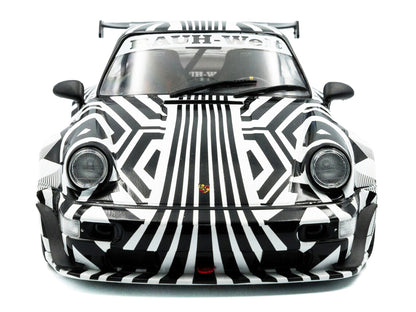 2022 RWB Bodykit #13 "The Zebra" Black and White Striped 1/18 Diecast Model Car by Solido