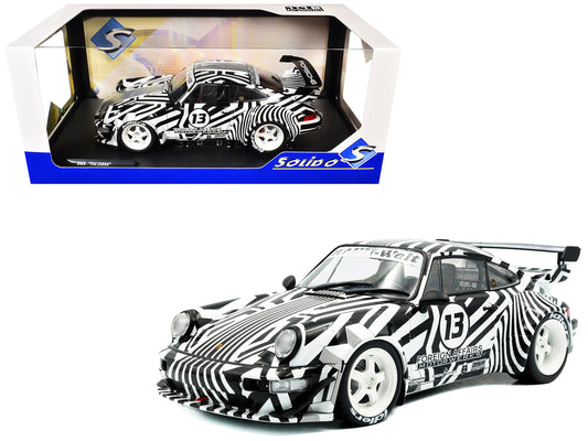 2022 RWB Bodykit #13 "The Zebra" Black and White Striped 1/18 T&y Diecast Model Car by Solido