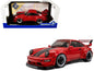 2024 RWB Bodykit "Taikano Kaishin" Red with Black Stripes 1/18 Diecast Model Car by Solido