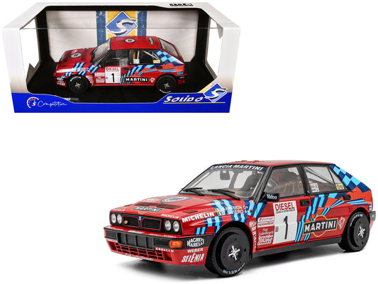 Lancia Delta HF Integrale #1 Miki Biasion - Tiziano Siviero Winner "Rally Sanremo" (1989) "Competition" Series 1/18 T&y Diecast Model Car by Solido