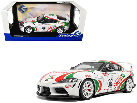 2024 T&yota GR Supra #36 "T&yota Racing Tribute" White with Green and Red Graphics 1/18 T&y Diecast Model Car by Solido
