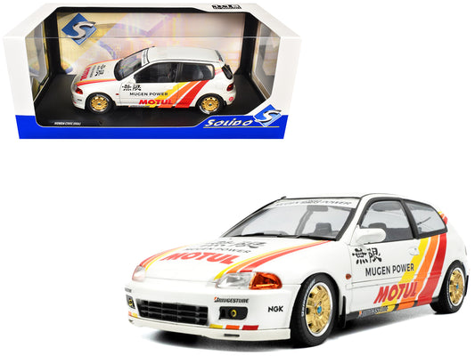 1991 Honda Civic (EG6) RHD (Right Hand Drive) "Mugen Racing" White with Stripes 1/18 T&y Diecast Model Car by Solido