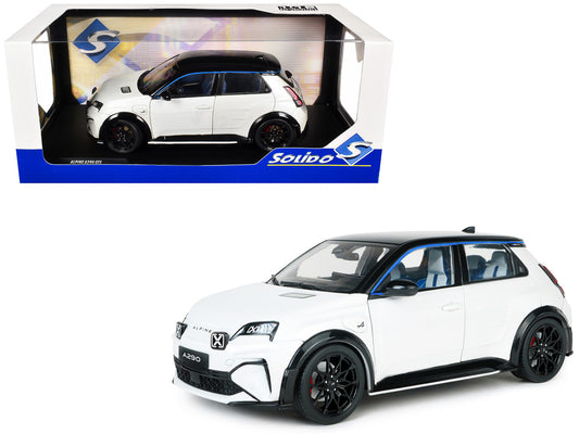 2024 Alpine A290 GTS White Metallic with Black Top 1/18 T&y Diecast Model Car by Solido