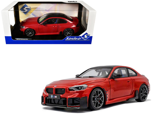 2024 BMW M2 Performance Parts Toronto Red Metallic with Carbon Top 1/18 T&y Diecast Model Car by Solido