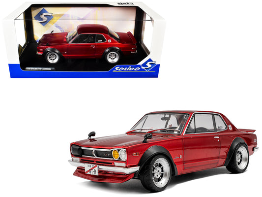 1970 Nissan Skyline (C10) Hakosuka RHD (Right Hand Drive) Red Metallic 1/18 T&y Diecast Model Car by Solido
