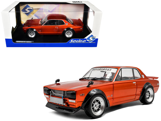1970 Nissan Skyline (C10) Hakosuka RHD (Right Hand Drive) Orange Metallic 1/18 T&y Diecast Model Car by Solido