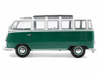 1962 Volkswagen T1 Samba Bus Green and White 1/18 Diecast Model Car by Solido