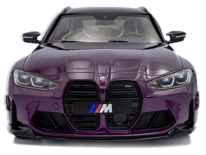2024 BMW M3 Competition M xDrive Touring Twilight Purple Pearl Metallic with Black Top 1/18 Diecast Model Car by Solido