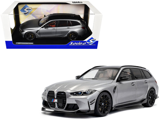 2024 BMW M3 Competition M xDrive Touring Frozen Pure Gray Metallic with Black Top 1/18 T&y Diecast Model Car by Solido
