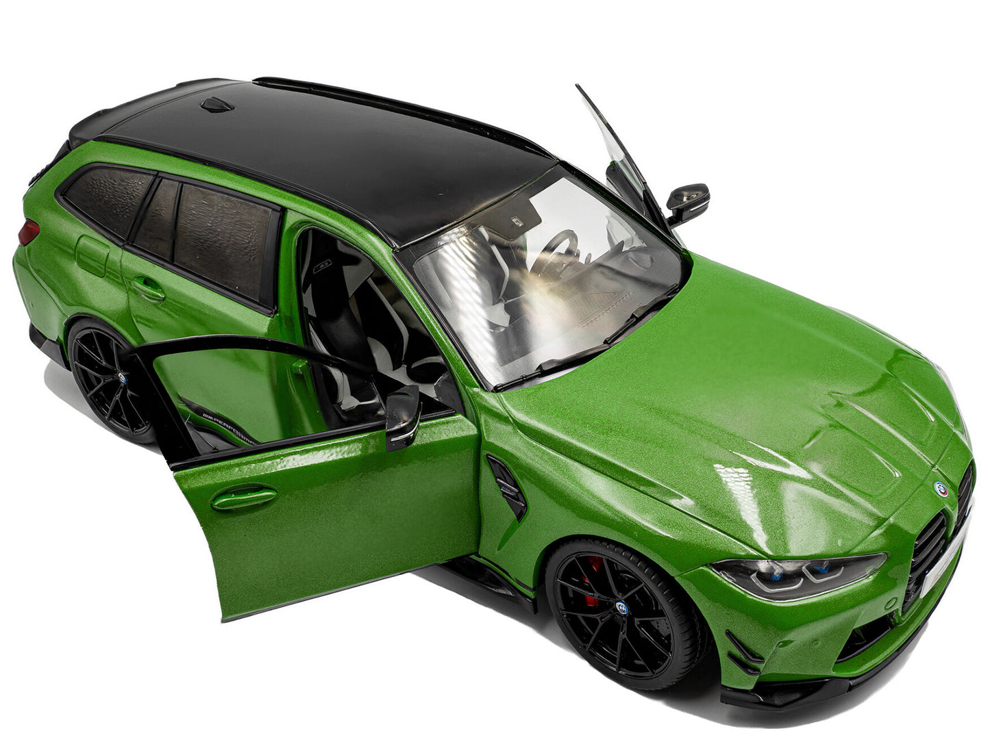 2024 BMW M3 Competition M xDrive Touring Green Metallic with Black Top 1/18 Diecast Model Car by Solido