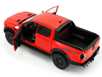 2024 Ford Ranger Raptor Pickup Truck Orange Red 1/18 Diecast Model Car by Solido