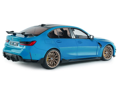 2024 BMW M3 Competition Daytona Beach Blue with Carbon Top 1/18 Diecast Model Car by Solido