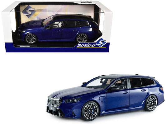 2025 BMW M5 Touring Marina Bay Blue Metallic with Black Top 1/18 T&y Diecast Model Car by Solido