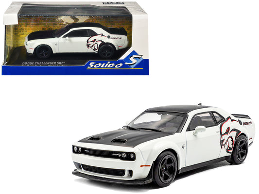 2020 Dodge Challenger SRT Hellcat Redeye Widebody White Knuckle with Matt Black Hood and Top 1/43 T&y Diecast Model Car by Solido