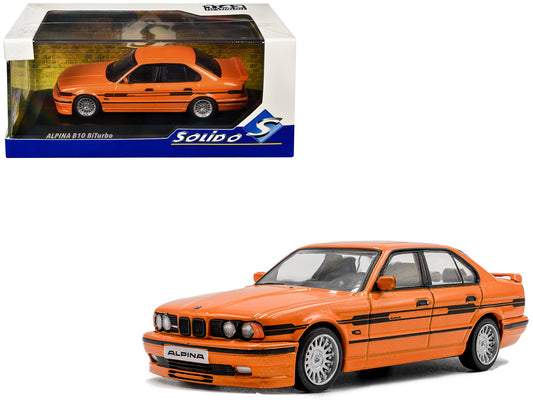 1994 BMW E34 Alpina B10 BiTurbo Orange Metallic with Black Stripes 1/43 T&y Diecast Model Car by Solido