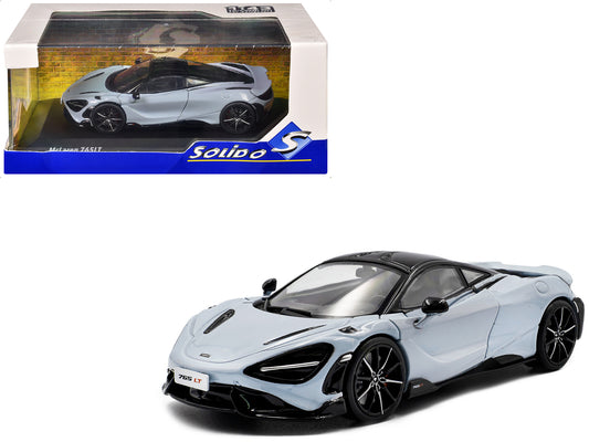 2020 McLaren 765LT Ceramic Gray with Black Top 1/43 T&y Diecast Model Car by Solido