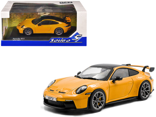 2023 Porsche 911 (992) GT3 Signal Yellow with Black Top 1/43 T&y Diecast Model Car by Solido