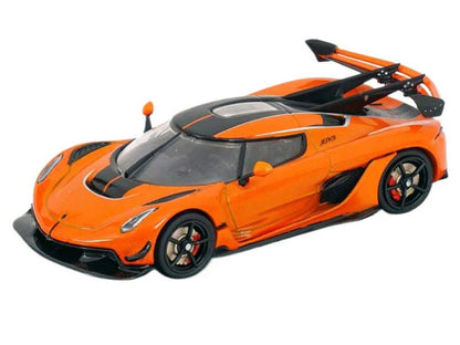 Koenigsegg Jesko Attack Tang Orange Metallic with Black Stripes 1/43 Diecast Model Car by Solido