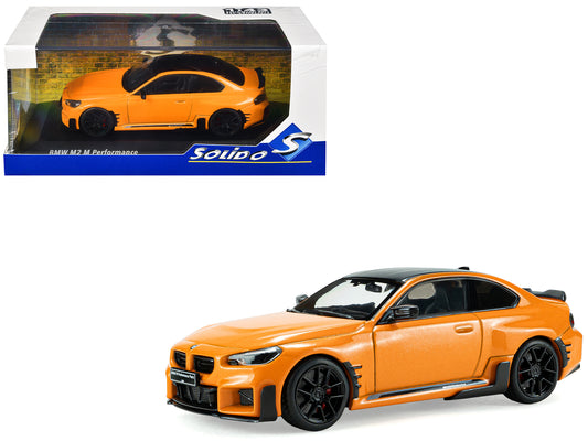2024 BMW M2 M Performance Papaya Orange Metallic with Black Top 1/43 T&y Diecast Model Car by Solido