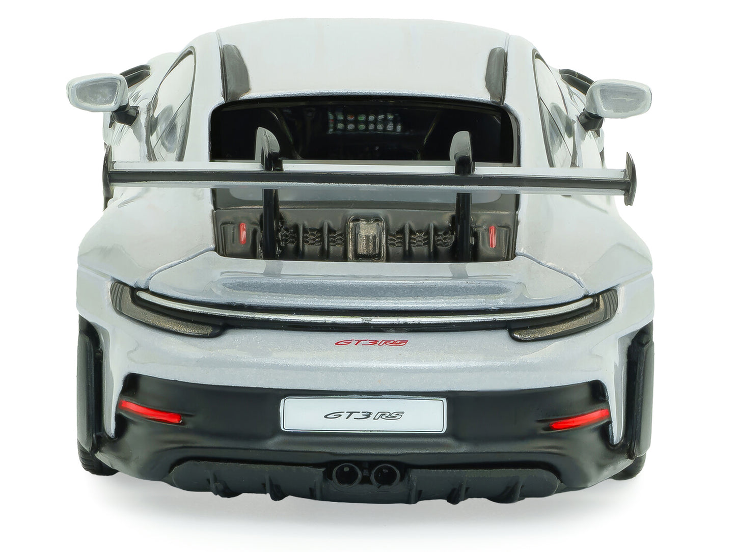2023 Porsche 911 (992) GT3 RS Ice Gray Metallic with Pyro Red Stripes 1/43 Diecast Model Car by Solido