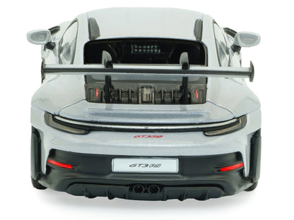 2023 Porsche 911 (992) GT3 RS Ice Gray Metallic with Pyro Red Stripes 1/43 Diecast Model Car by Solido
