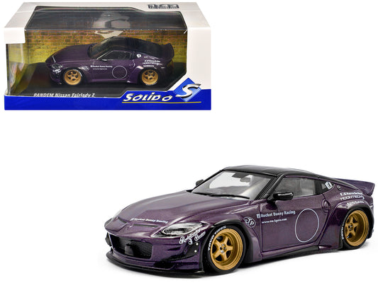 2022 Nissan Pandem Fairlady Z RHD (Right Hand Drive) Purple Metallic with Black Top 1/43 T&y Diecast Model Car by Solido