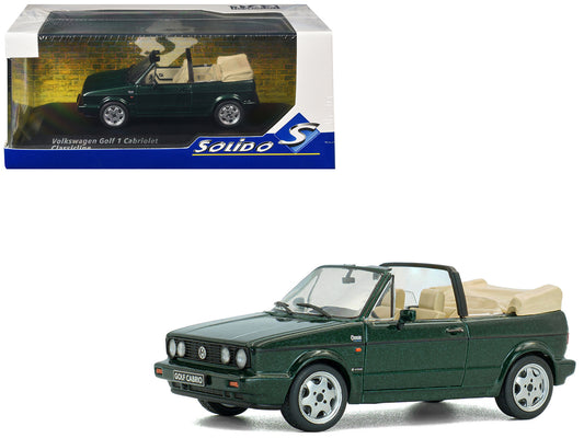 1992 Volkswagen Golf Cabrio Classic Line Classic Green Metallic 1/43 T&y Diecast Model Car by Solido