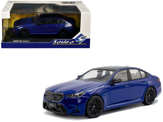 2024 BMW M5 Sedan Marina Bay Blue Metallic with Black Top 1/43 T&y Diecast Model Car by Solido