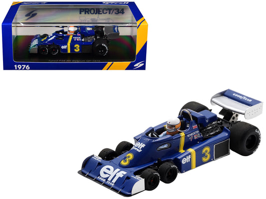 Tyrrell P34 #3 Jody Scheckter Formula One F1 "Belgian GP" (1976) with Driver 1/43 Model Car by Spark T&y
