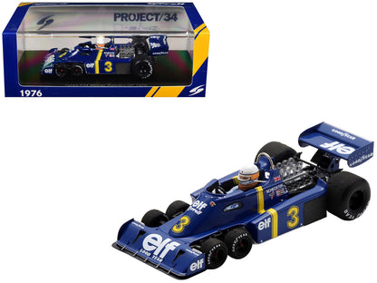 Tyrrell P34 #3 Jody Scheckter Winner Formula One F1 "Swedish GP" (1976) with Driver 1/43 Model Car by Spark T&y