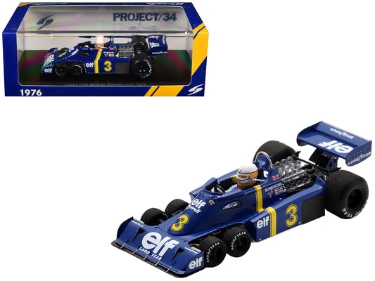 Tyrrell P34 #3 Jody Scheckter Winner Formula One F1 "Swedish GP" (1976) with Driver 1/43 Model Car by Spark T&y