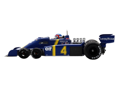 Tyrrell P34 #4 Patrick Depailler 2nd Place Formula One F1 "Swedish GP" (1976) with Driver 1/43 Model Car by Spark T&y