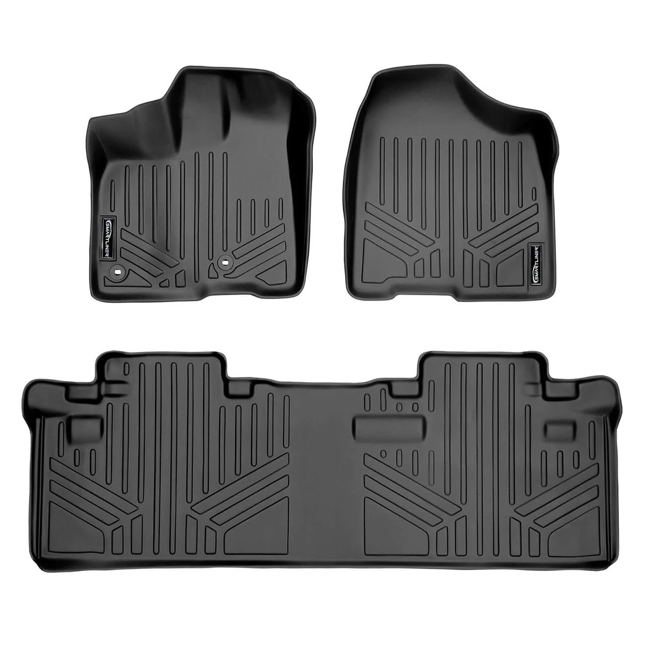 Smartliner Floor Liners Front/2nd Row 2013–2020 Toyota Sienna - 8 Passenger Model (Black)