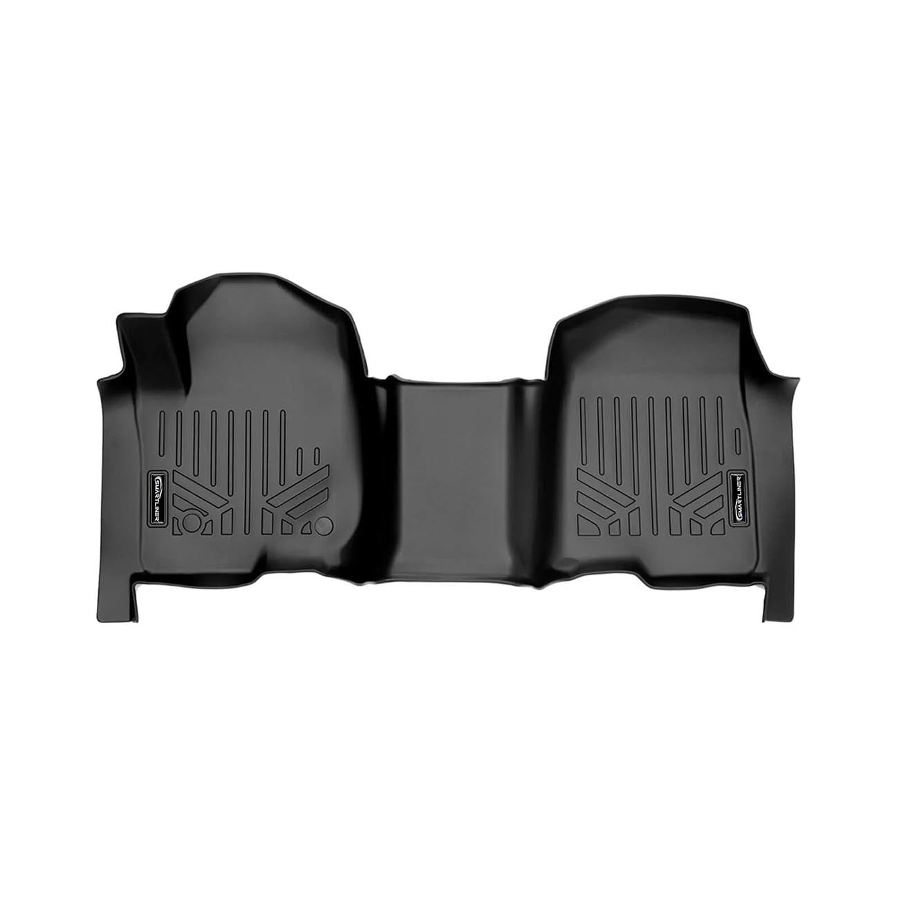 Smartliner Floor Liners Front/2nd Row 2019-2025 Silverado Crew Cab with Transmission Hump (Black)