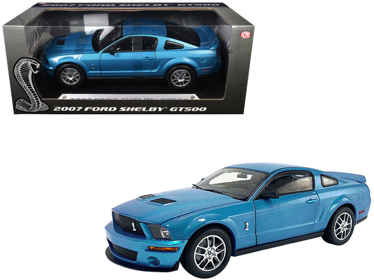 2007 Ford Shelby GT500 Windveil Blue Metallic "Shelby Collectibles" Series 1/18 T&y Diecast Model Car by ACME