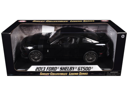2013 Ford Shelby Mustang Cobra GT500 SVT Black with Black Stripes 1/18 Diecast Car Model by Shelby Collectibles
