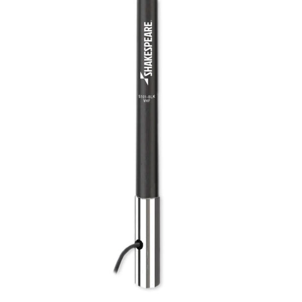 Shakespeare 5101 Black 8ft 6dB VHF Wtron Antenna Chrome Ferrule 15ft RG58 Cable