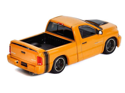 2003 Dodge Ram SRT-10 Pickup Truck Yellow with Black Tail Stripe 1/64 Diecast