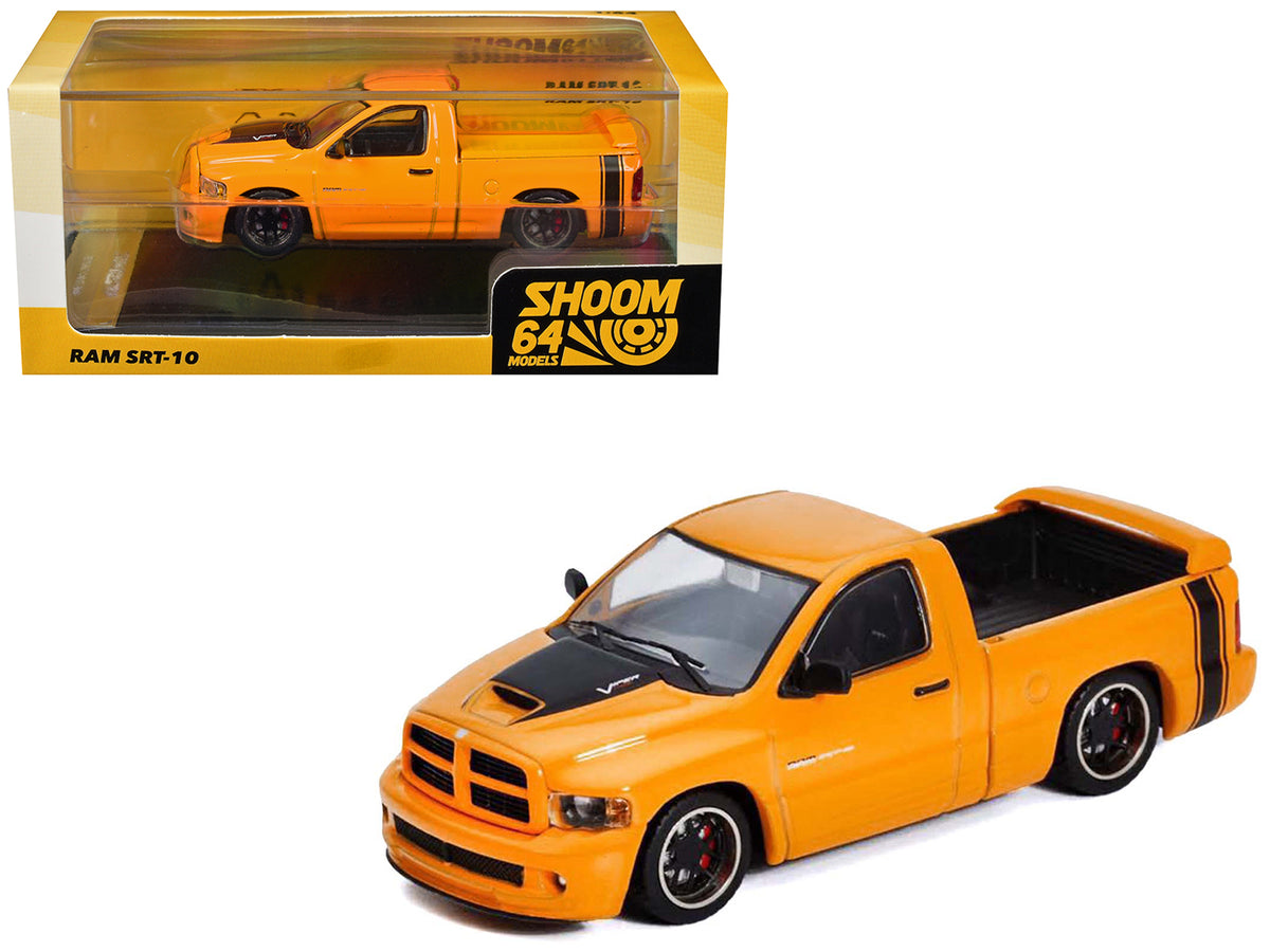 2003 Dodge Ram SRT-10 Pickup Truck Yellow with Black Tail Stripe 1/64 Diecast
