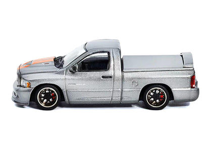 2003 Dodge Ram SRT-10 Pickup Truck Gray Metallic Orange Stripes 1/64 Diecast